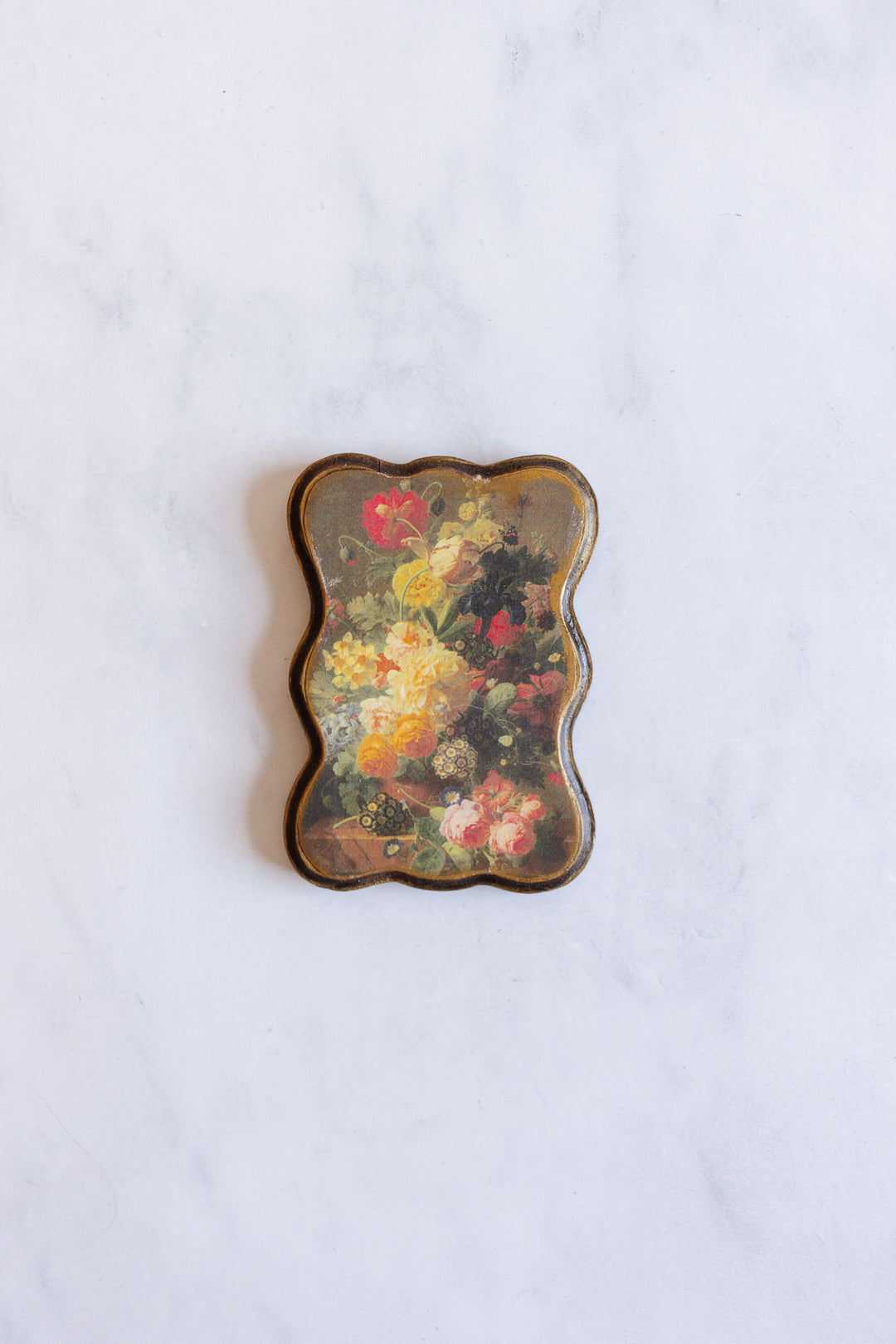 pair of petite midcentury Italian wood plaque prints