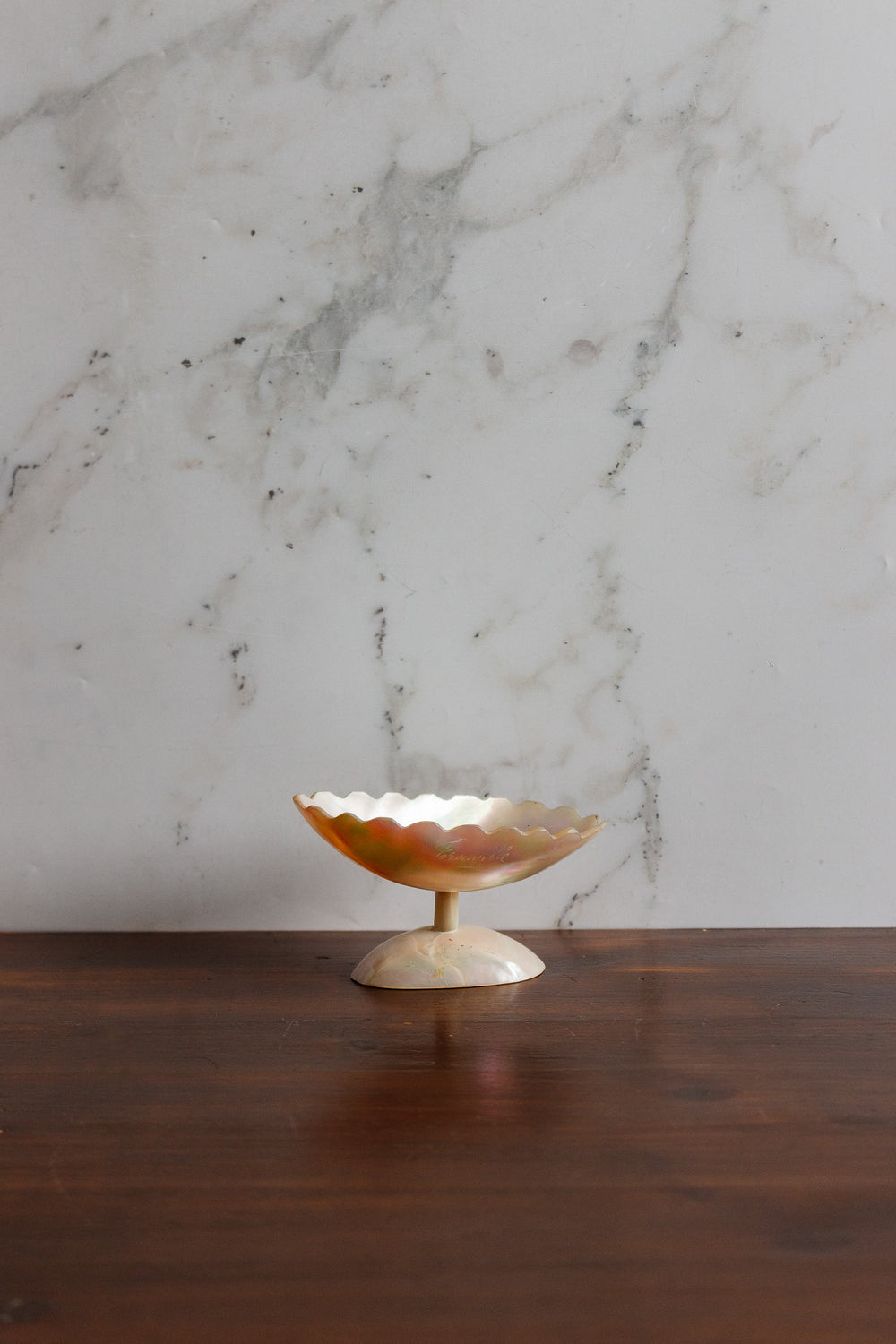 antique french nacre bijoux pedestal dish