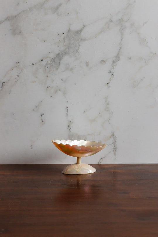 antique french nacre bijoux pedestal dish
