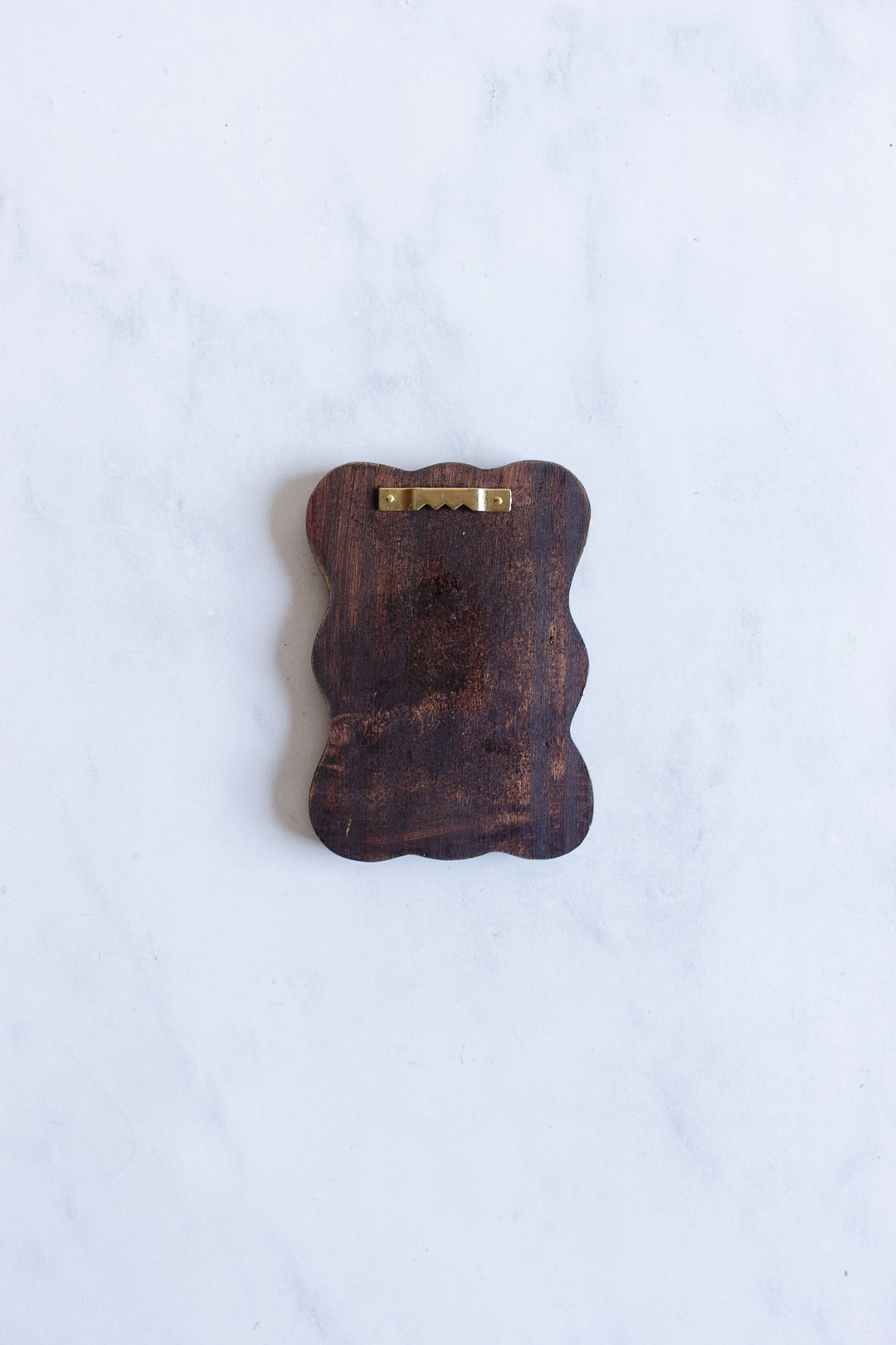 pair of petite midcentury Italian wood plaque prints