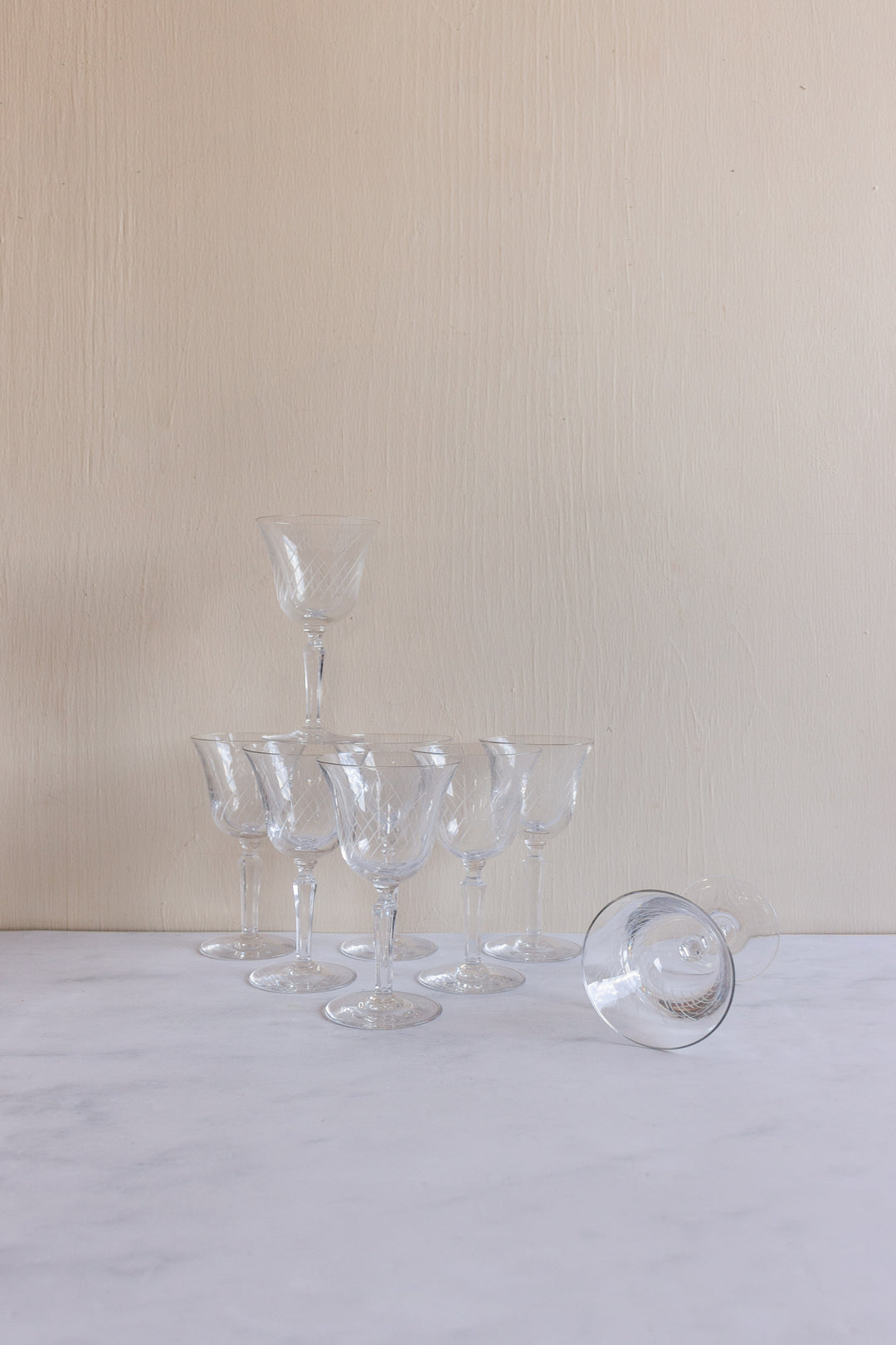 1930s French etched glassware sets