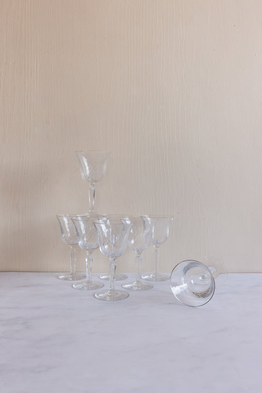 1930s French etched glassware sets