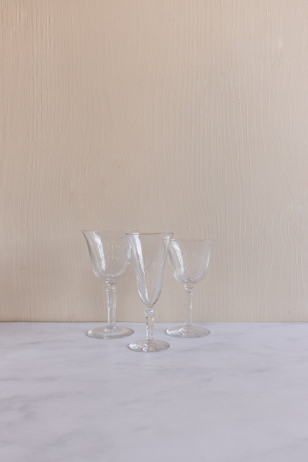 1930s French etched glassware sets