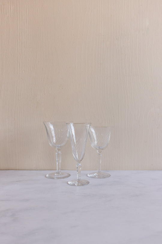 1930s French etched glassware sets