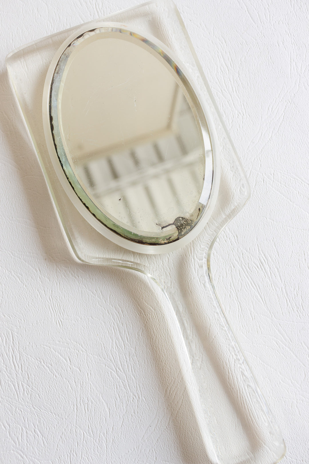 1970s french acrylic hand held mirror