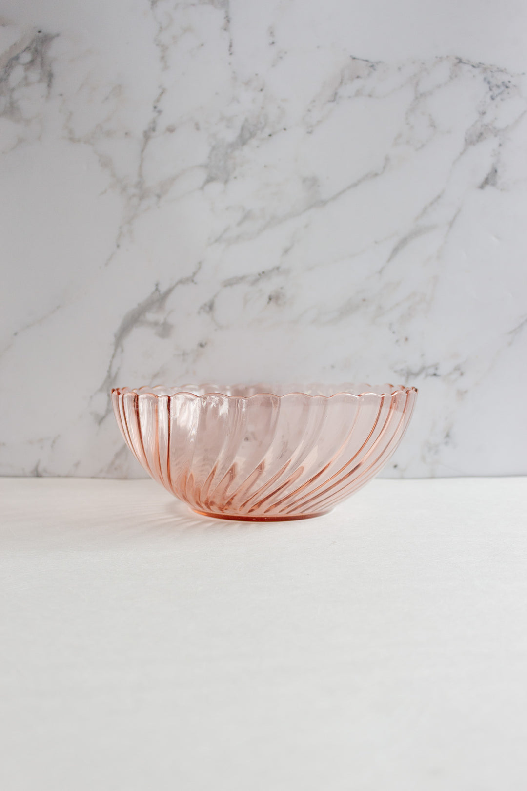 vintage french arcoroc pink salad bowl