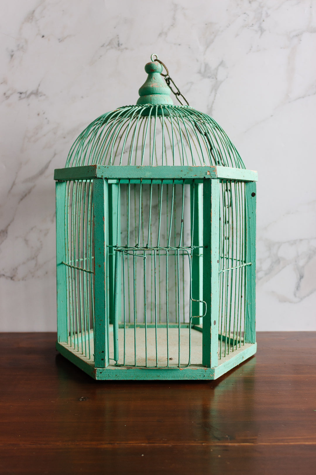 vintage french seaform wooden bird cage