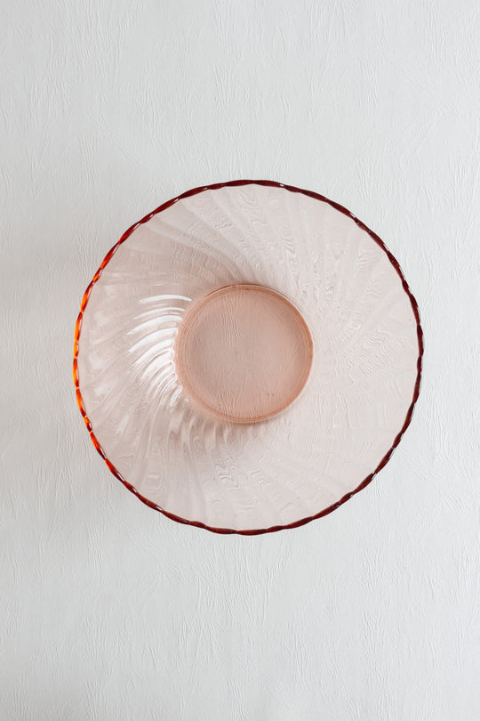 vintage french arcoroc pink salad bowl