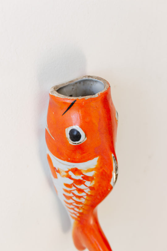 vintage french hand painted koi bouquetière