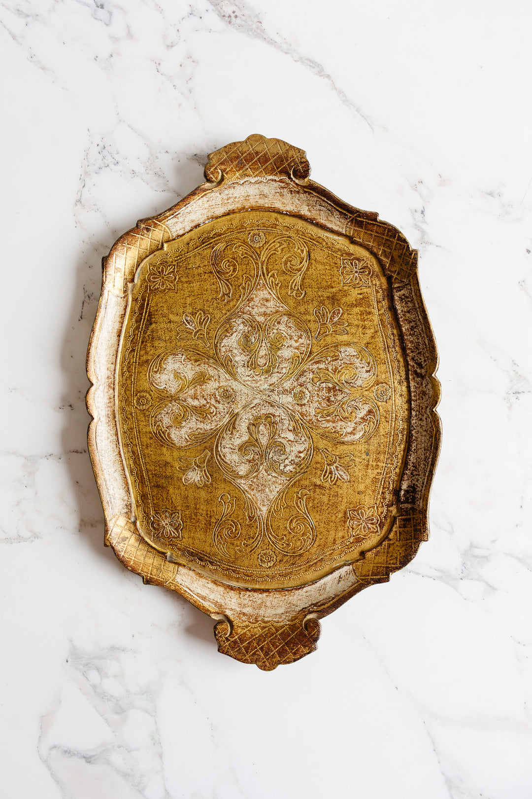 classic vintage italian gold florentine tray