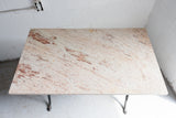 1930s french pink granite and cast iron bistro table