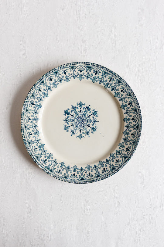 antique french Faiencerie de Thivier transferware plates