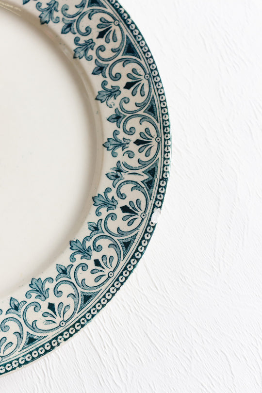 antique french Faiencerie de Thivier transferware plates