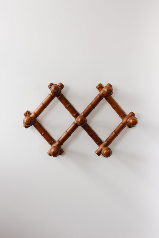rare antique french collapsible faux bamboo coat rack
