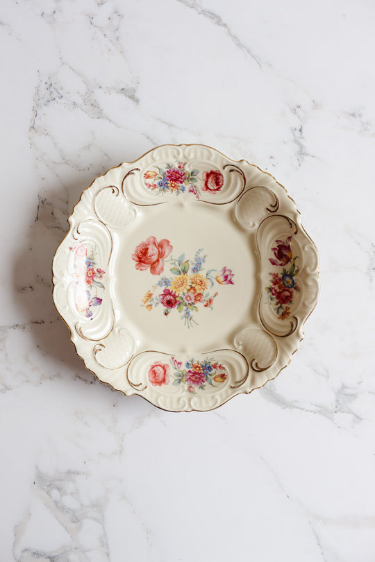 vintage bavarian transferware floral plate