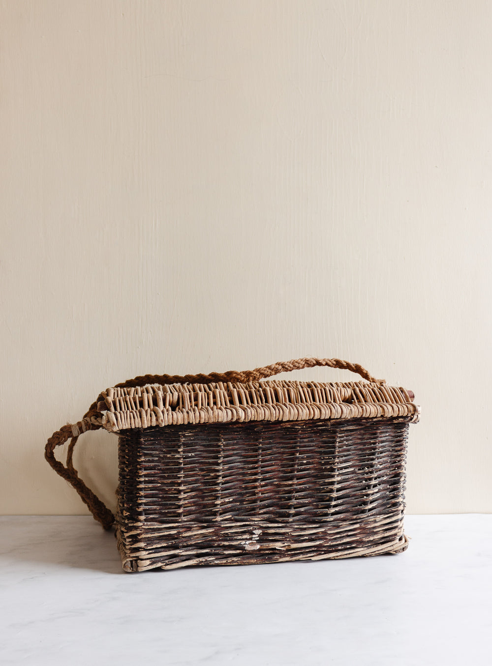 antique French primitive fishing basket