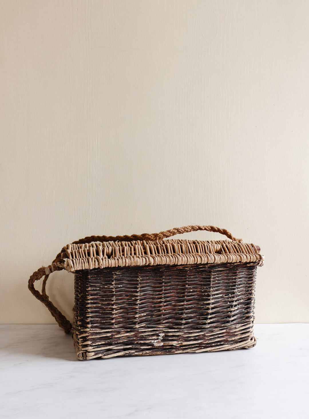 antique French primitive fishing basket