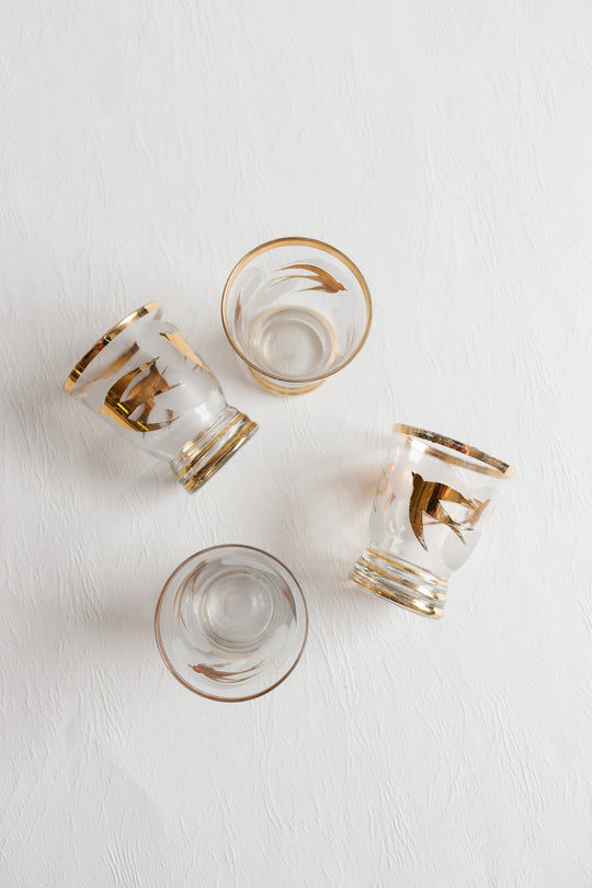 french art deco gold striped decanter set