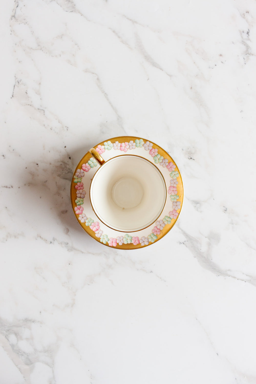 vintage English bell floral and gilt teacup