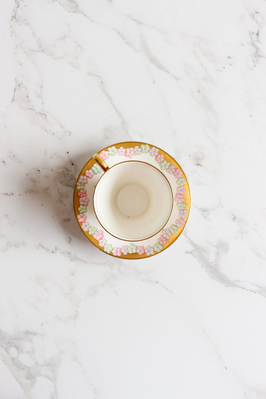 vintage English bell floral and gilt teacup