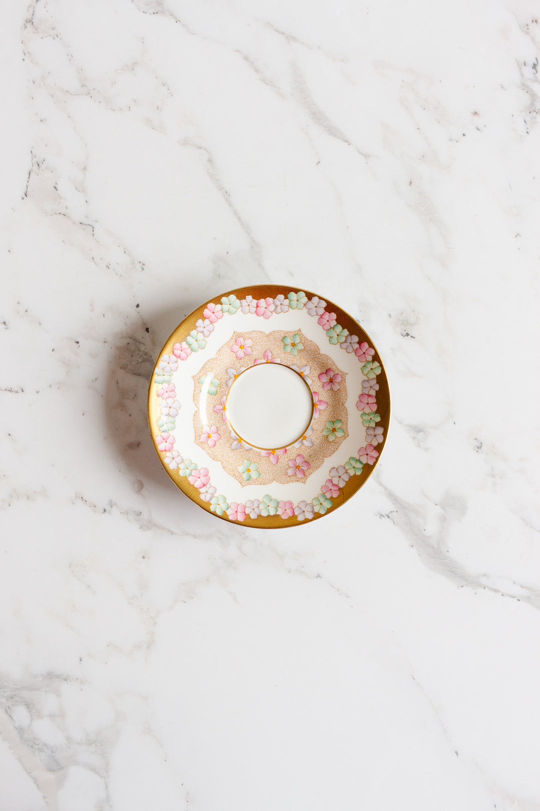 vintage English bell floral and gilt teacup
