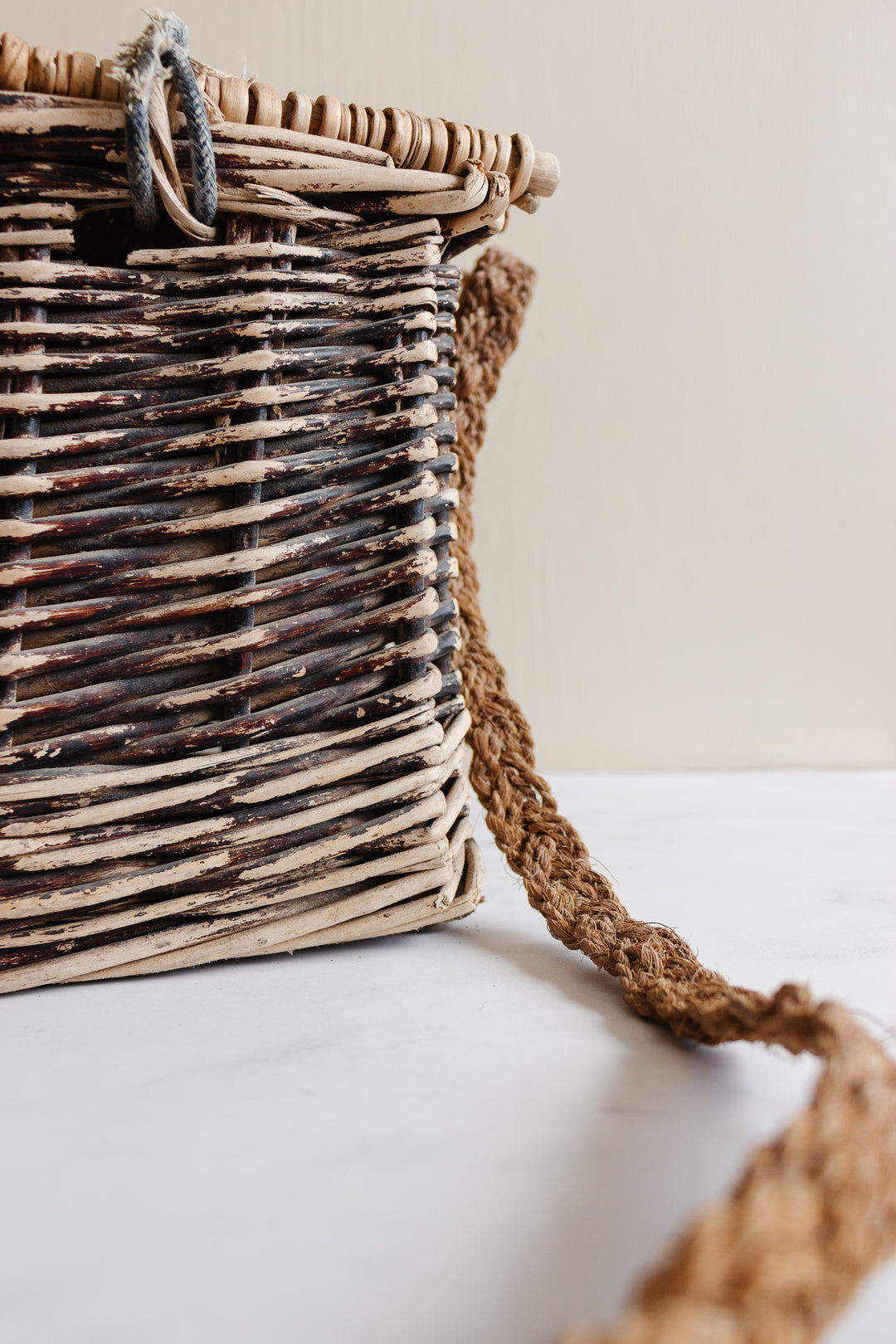 antique French primitive fishing basket