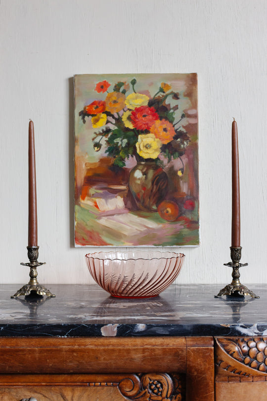 vintage french arcoroc pink salad bowl