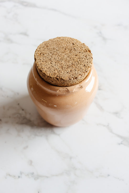 vintage french pink mustard jar