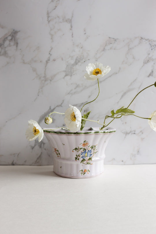 vintage french hand painted Moustiers bouquetière