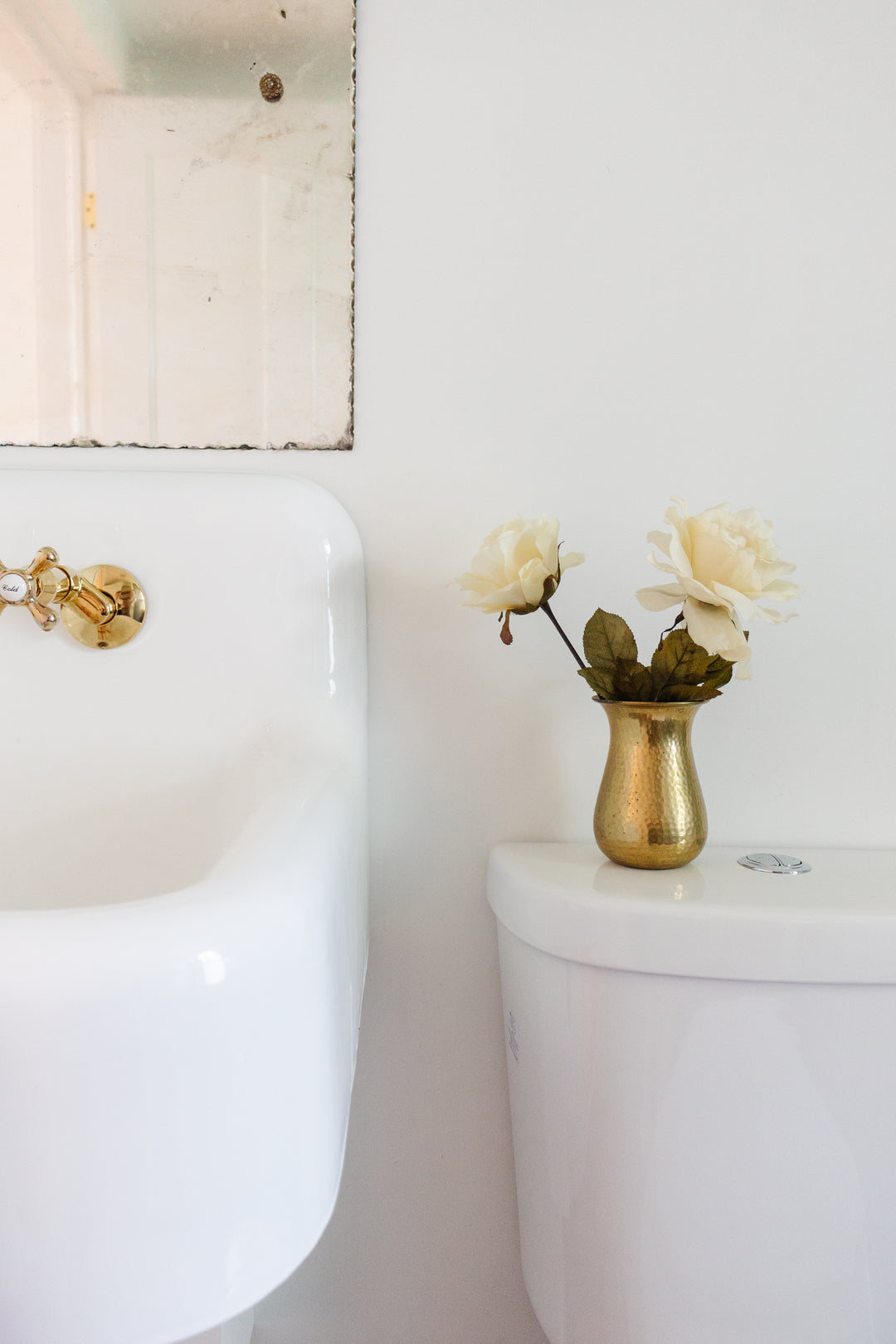 vintage french hammered brass vase