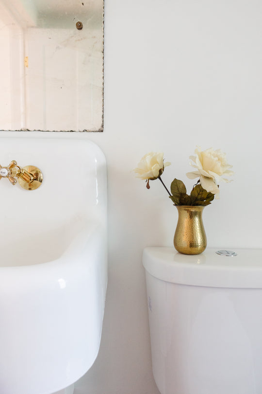 vintage french hammered brass vase