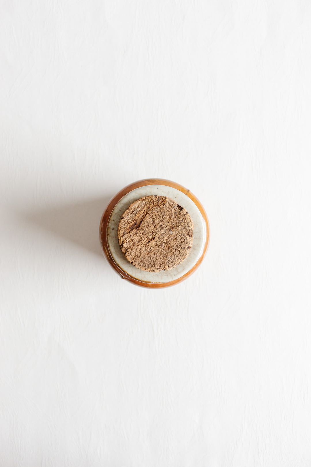 vintage french burnt orange stoneware mustard jar