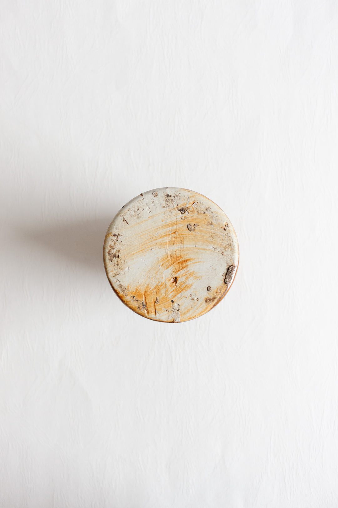 vintage french burnt orange stoneware mustard jar