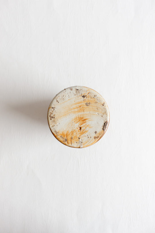 vintage french burnt orange stoneware mustard jar