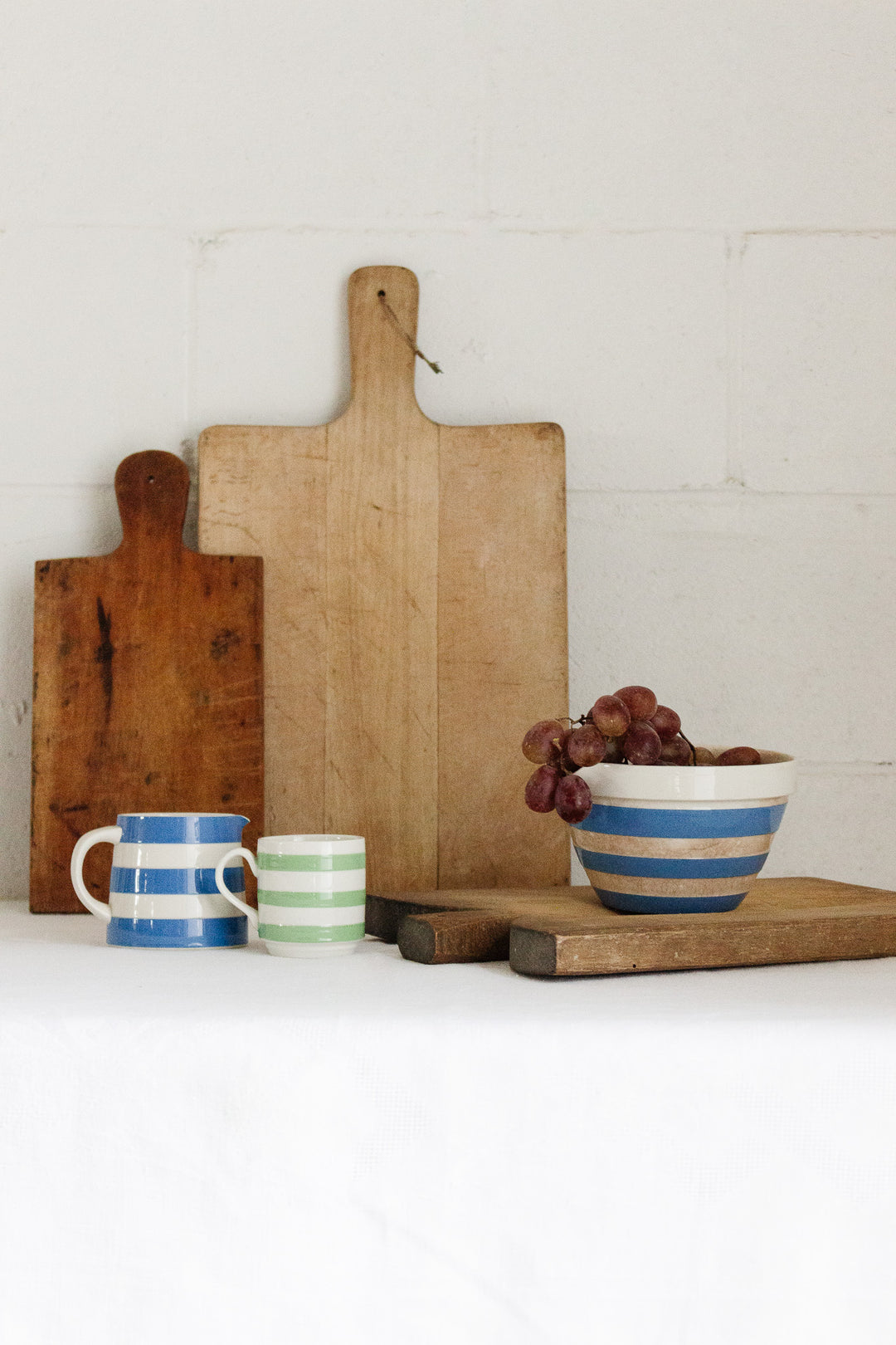 TG green and co 1930s cornishware striped set