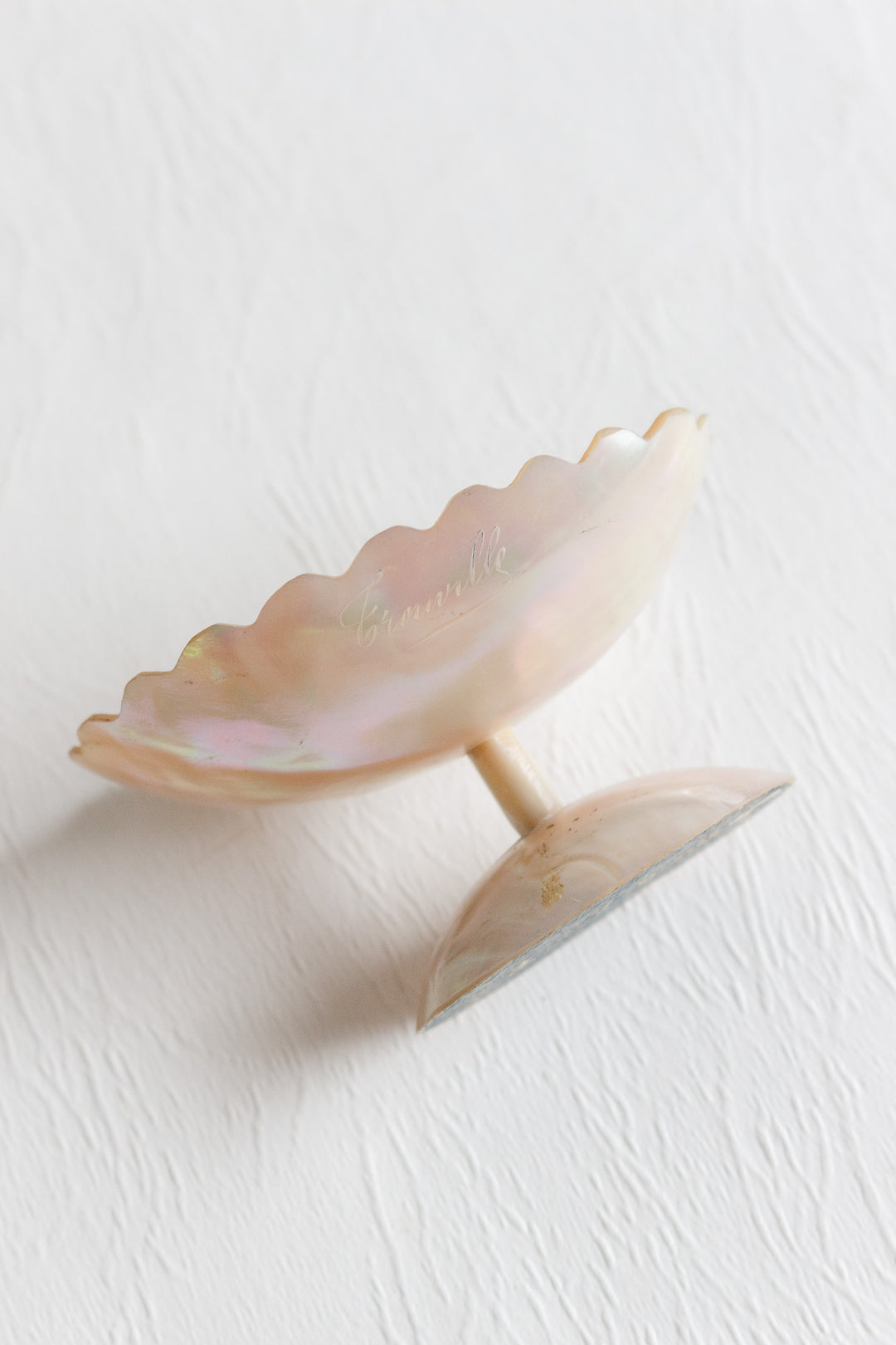 antique french nacre bijoux pedestal dish