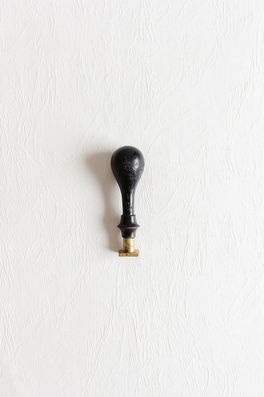 antique french wood and brass wax seal