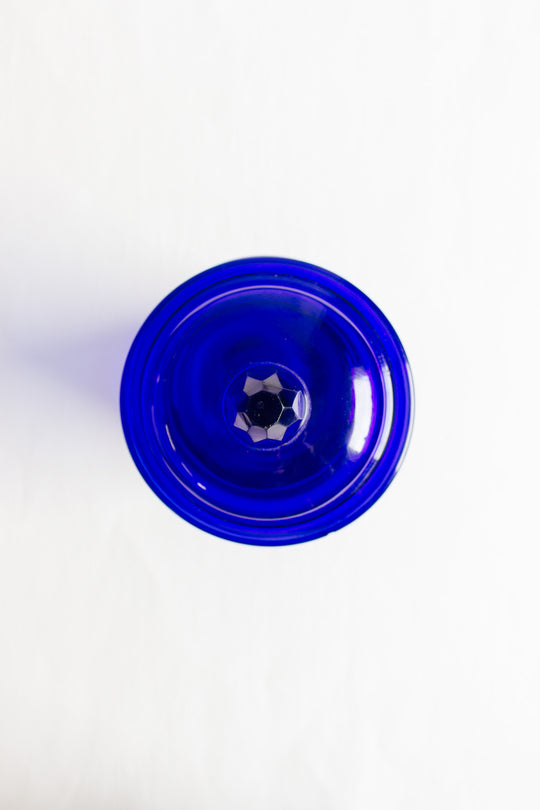 vintage french cobalt blue glass apothecary jar
