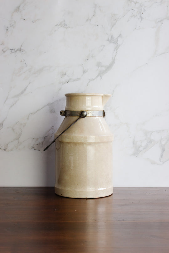 extra large antique french stoneware pot à lait