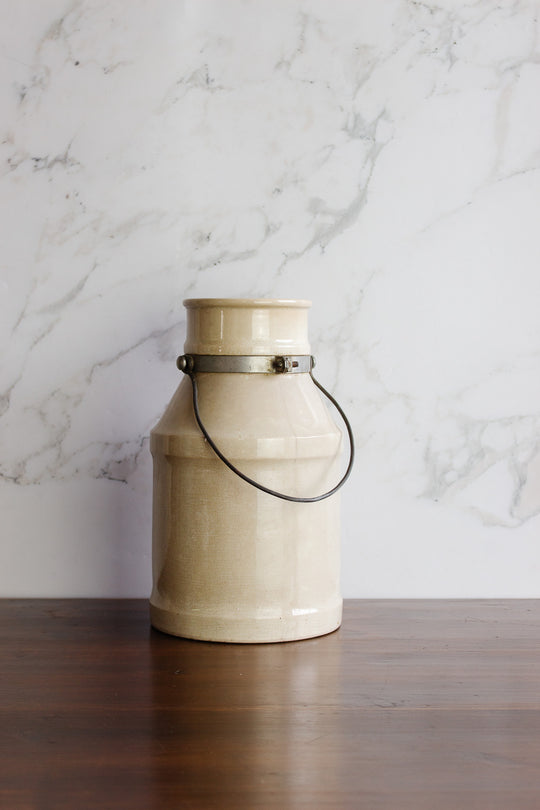 extra large antique french stoneware pot à lait