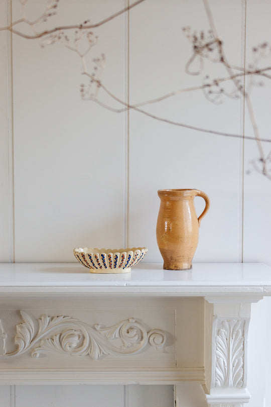 vintage french tall stoneware vase