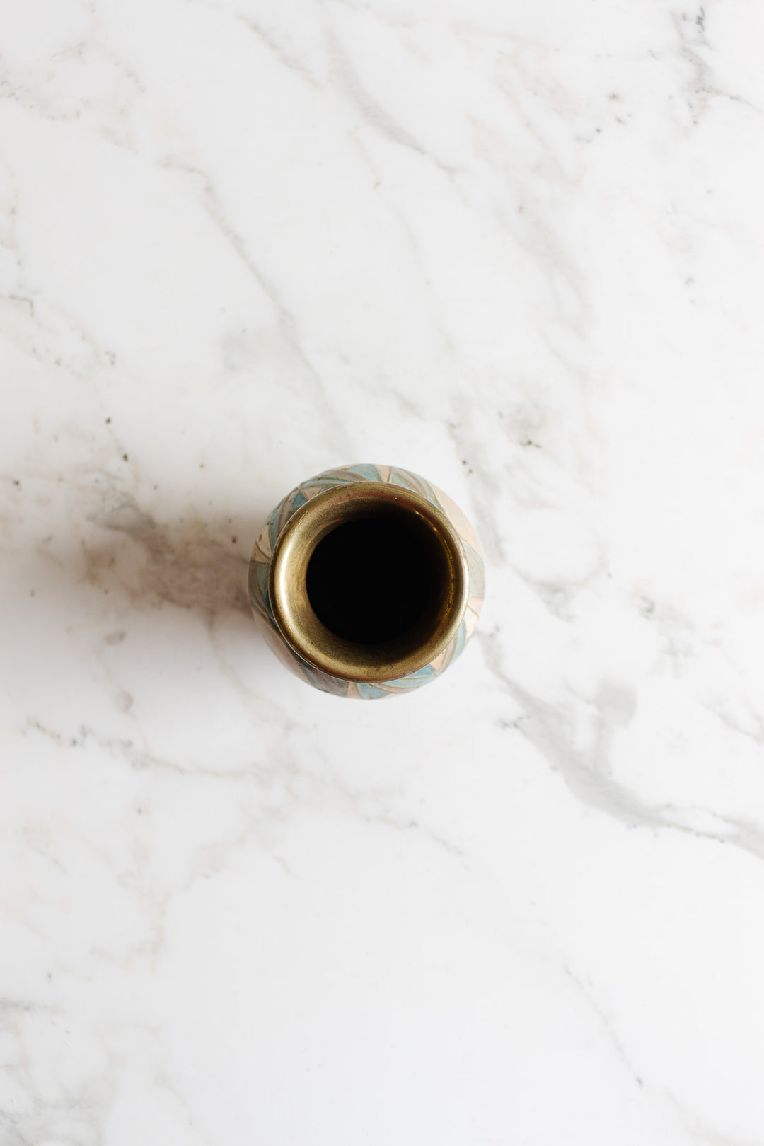 antique French brass cloisonné petite vase