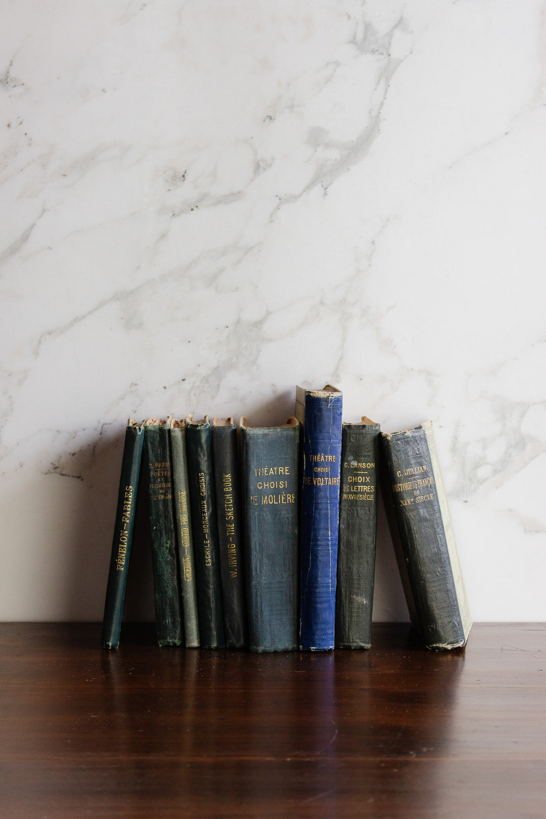 set of 9 antique french hachette classiques