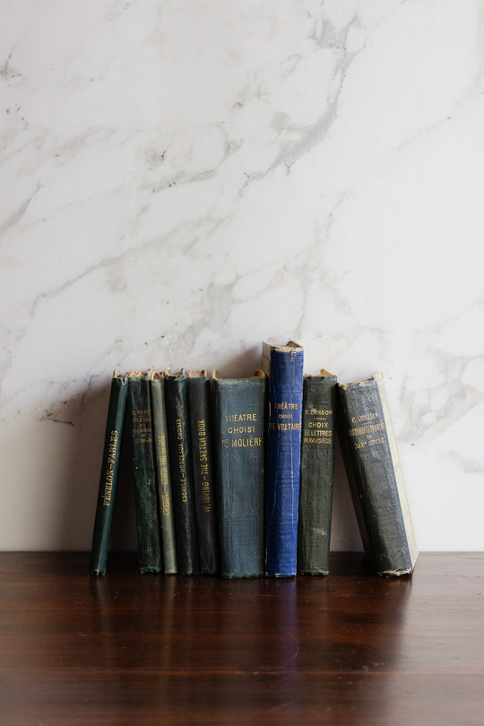 set of 9 antique french hachette classiques