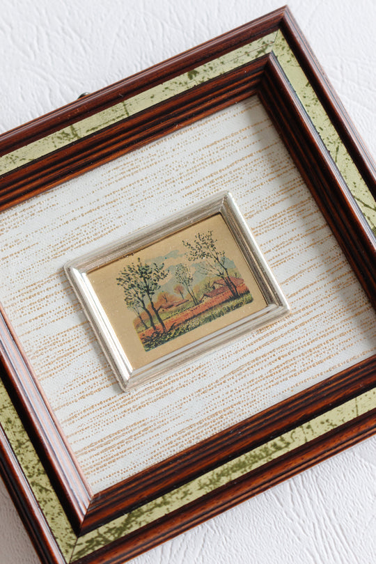 vintage italian landscape lithograph printed on 23k gold