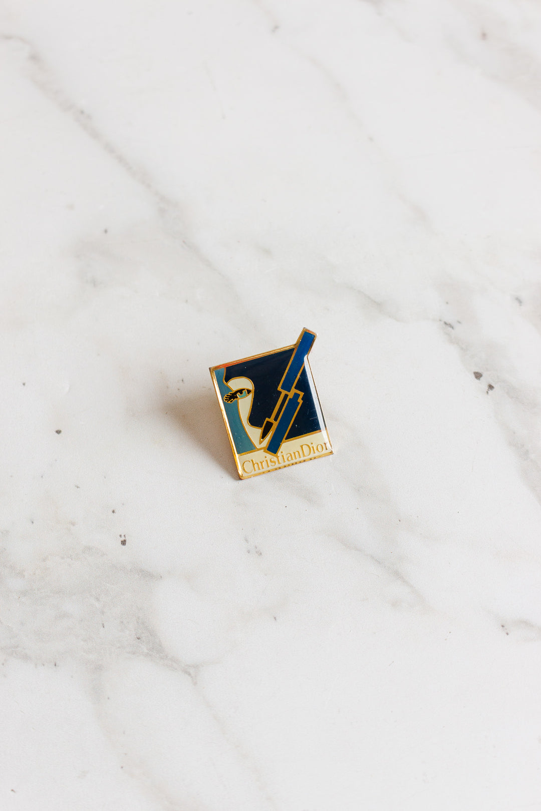 vintage french Christian Dior "mascara parfait" pin