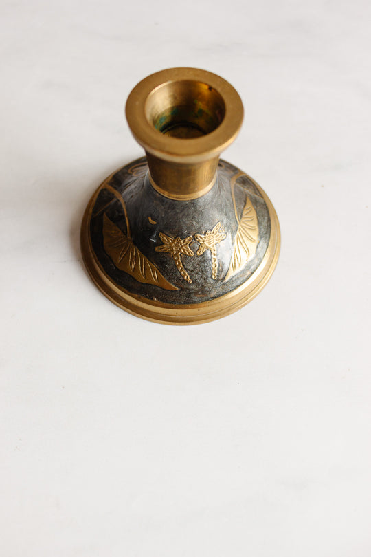 pair of vintage French cloisonné candlesticks