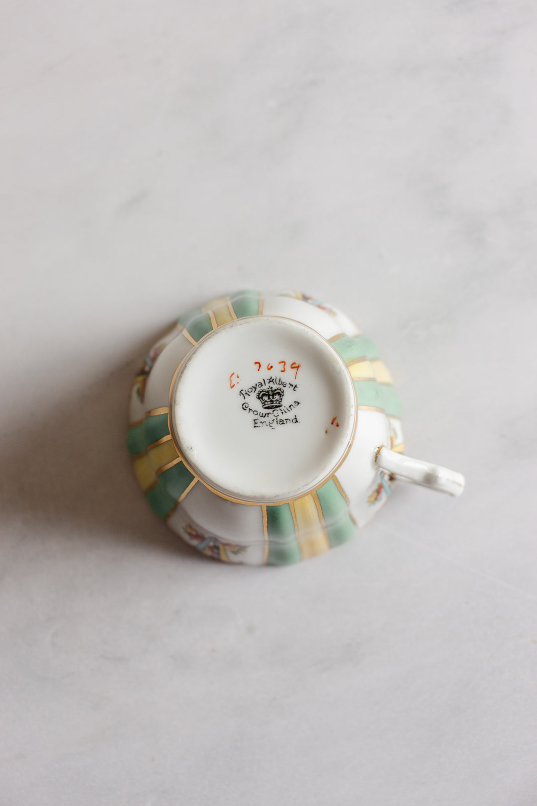 art deco royal albert hand painted teacup