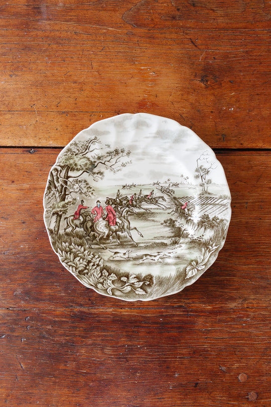 antique Johnson Bros "tally ho" fox hunt plate