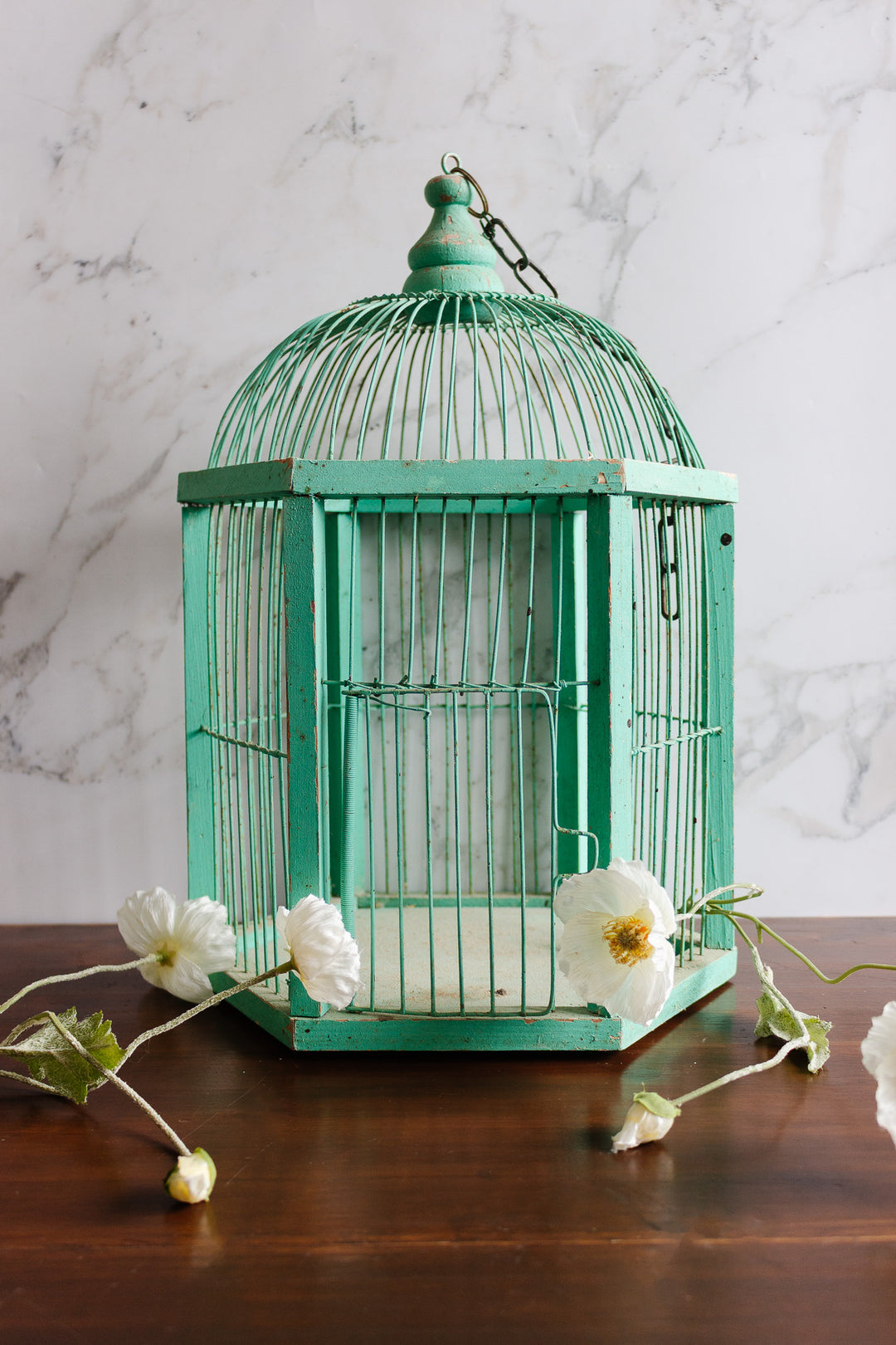 vintage french seaform wooden bird cage